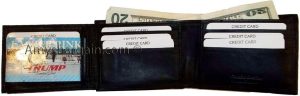 New style leather man's wallets 9 Credit card ID window 2 suede lined bill slots - Image 8