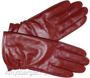 New women's Leather Gloves, Winter Gloves, Unbranded New Red Warm Leather Gloves - Image 3