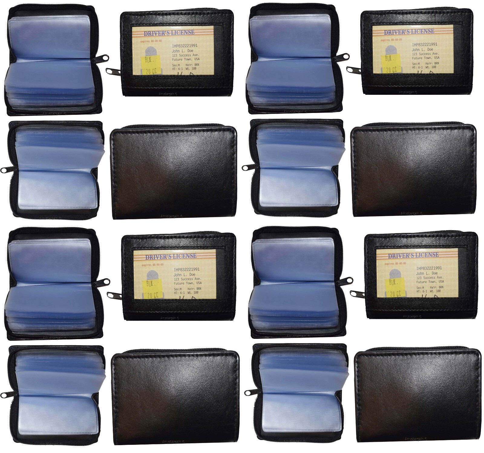 RFID Zip Around Leather Business Card ID Credit card picture case 30 card slots - Image 7