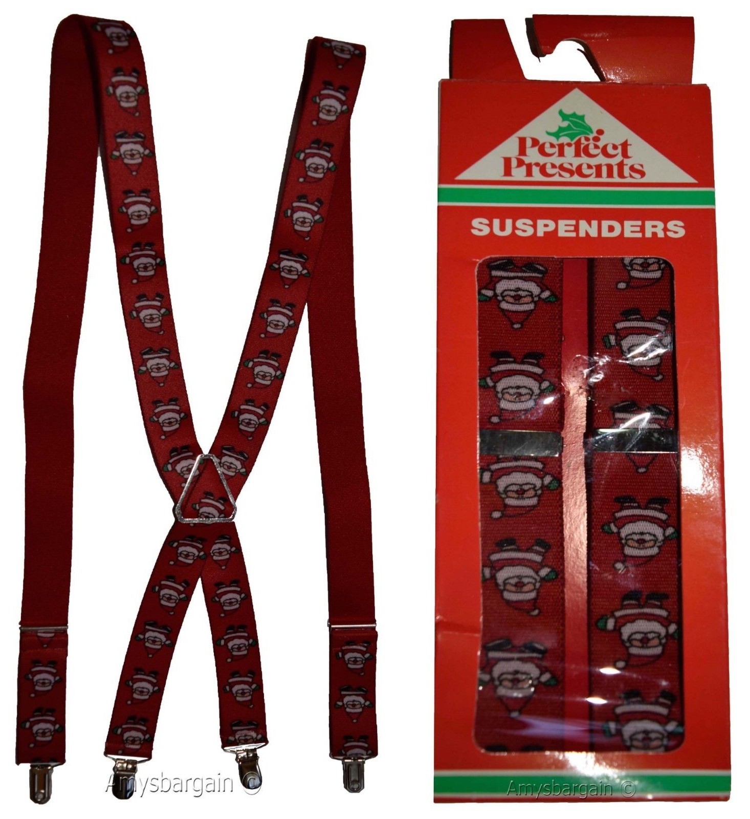 Santa Claus suspenders Christmas gift item x-mas gift suspenders clip on waist - Image 3