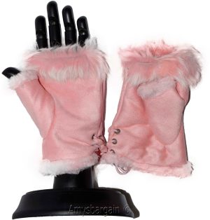 Finger-less Gloves Winter Gloves Hand Wrist Warmer Fur trim one size fits all - Image 23
