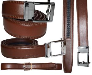 Leather dress belt track line belt Automatic Lock new transparent buckle up-43" - Image 30