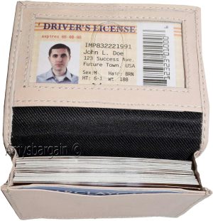 Men and women's leather business card id credit card case 30 plus card holder NW - Image 21