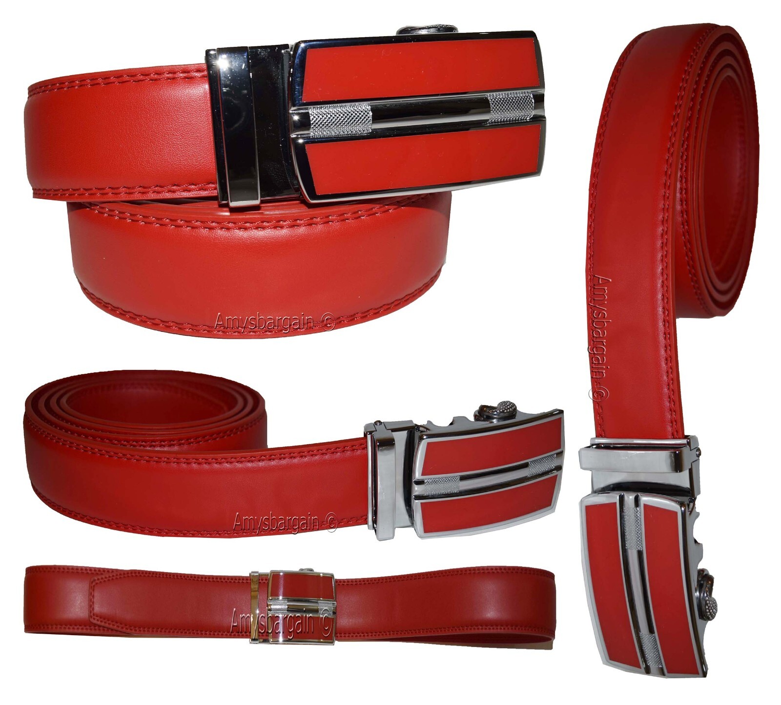 Men's Belt Auto-lock Type, dress belt easy adjust men's belt track bucke up 50" - Image 14
