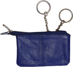 Women's Change Purse Leather mini wallet Card case Zip coin case with key rings - Image 15