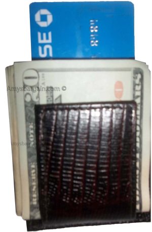 money clip new lizard skin printed leather magnetic money clip bills holder BN - Image 12