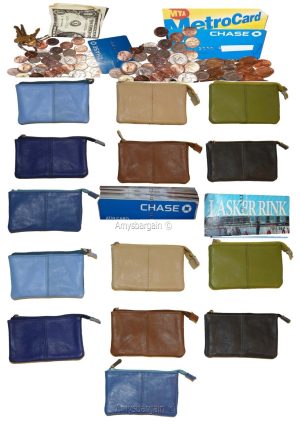 Women's Change Purse Leather mini wallet Card case Zip coin case with key rings - Image 13