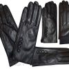 Women's gloves Size L. Woman's Leather Black winter Gloves. Dress Warm Gloves