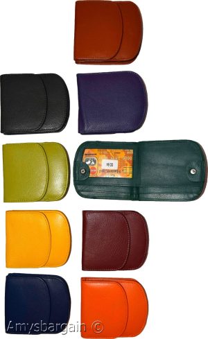 Women's leather wallet change purse 2 bill pockets coin case new ladies wallet - Image 13