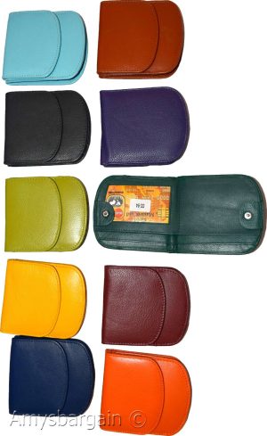 Women's leather wallet change purse 2 bill pockets coin case new ladies wallet - Image 17