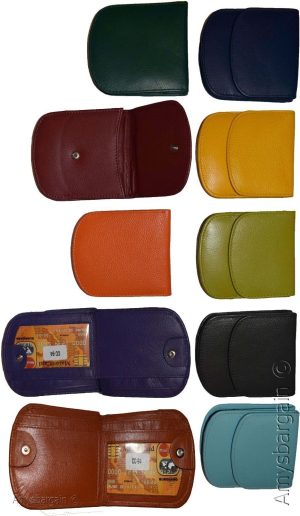 Women's leather wallet change purse 2 bill pockets coin case new ladies wallet - Image 4