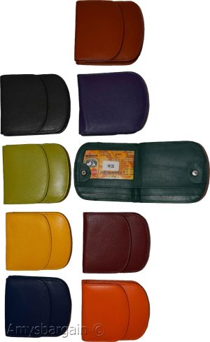 Women's leather wallet change purse 2 bill pockets coin case new ladies wallet - Image 9