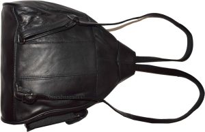 Women's small Leather backpack, Knapsack Black daypack small Black backpack #31 - Image 12