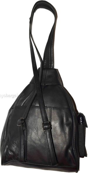 Women's small Leather backpack, Knapsack Black daypack small Black backpack #31 - Image 17