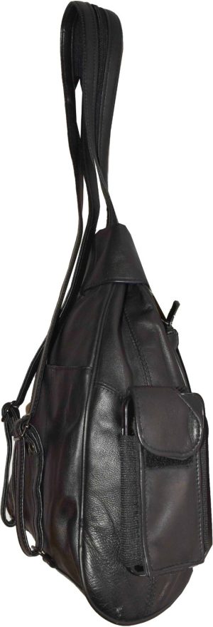 Women's small Leather backpack, Knapsack Black daypack small Black backpack #31 - Image 18