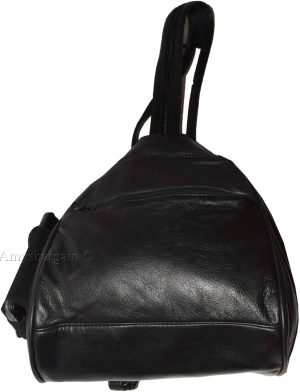 Women's small Leather backpack, Knapsack Black daypack small Black backpack #31 - Image 4