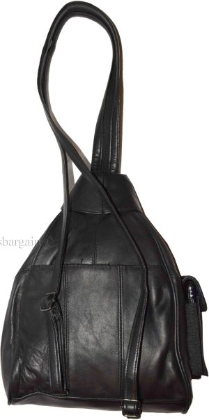 Women's small Leather backpack, Knapsack Black daypack small Black backpack #31 - Image 5