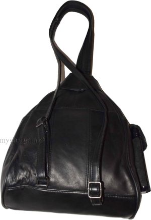 Women's small Leather backpack, Knapsack Black daypack small Black backpack #31 - Image 6