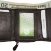Women's wallet leather brown small billfold 6 card 2 ID windows change purse new