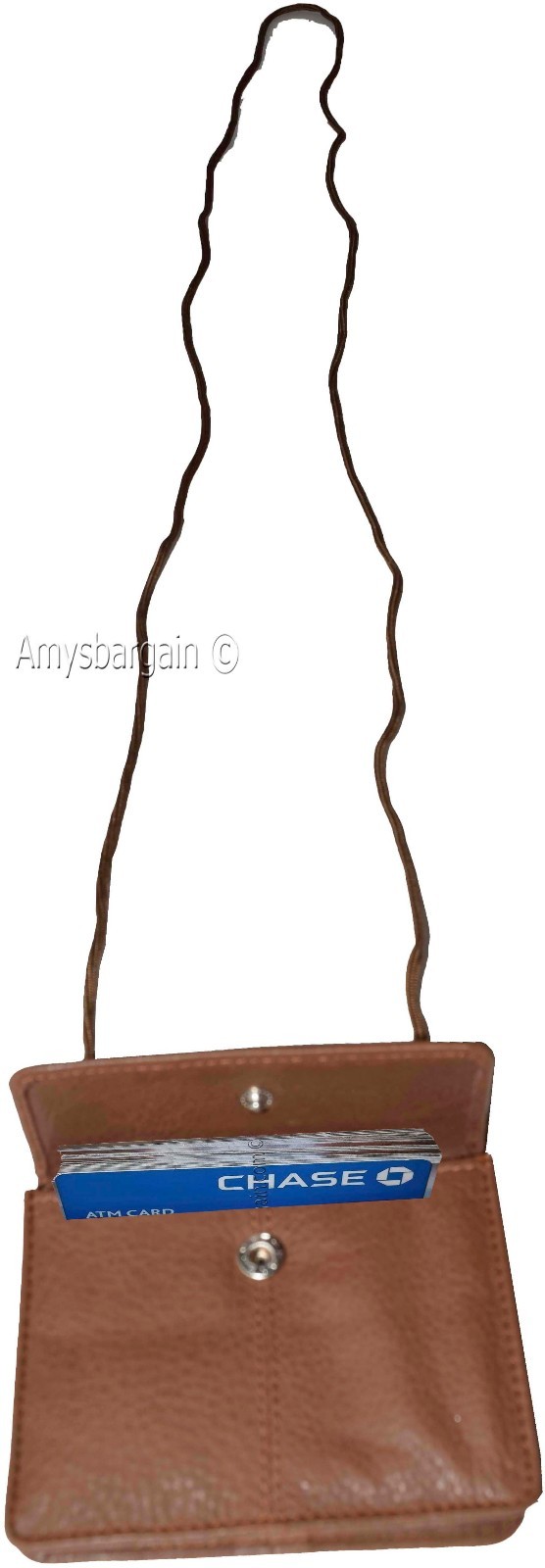 business card case card holder w/ neck string 30 business card clear id window - Image 4