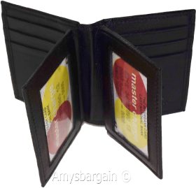 leather business black card credit case 12 cards 3 id new credit card holder #74
