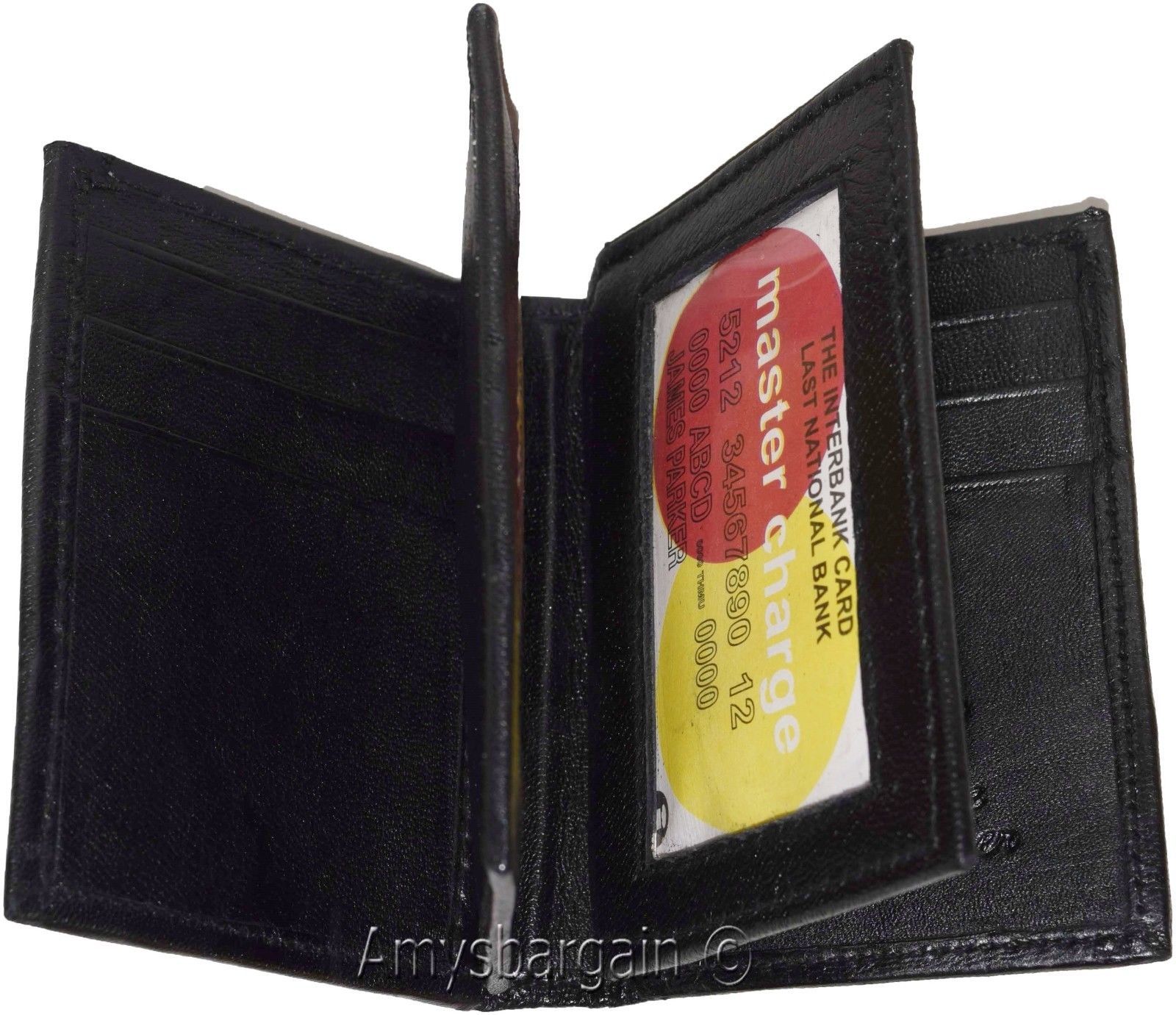 leather business black card credit case 12 cards 3 id new credit card holder #74 - Image 13