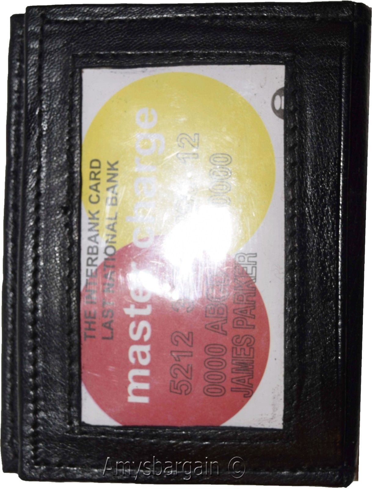 leather business black card credit case 12 cards 3 id new credit card holder #74 - Image 3