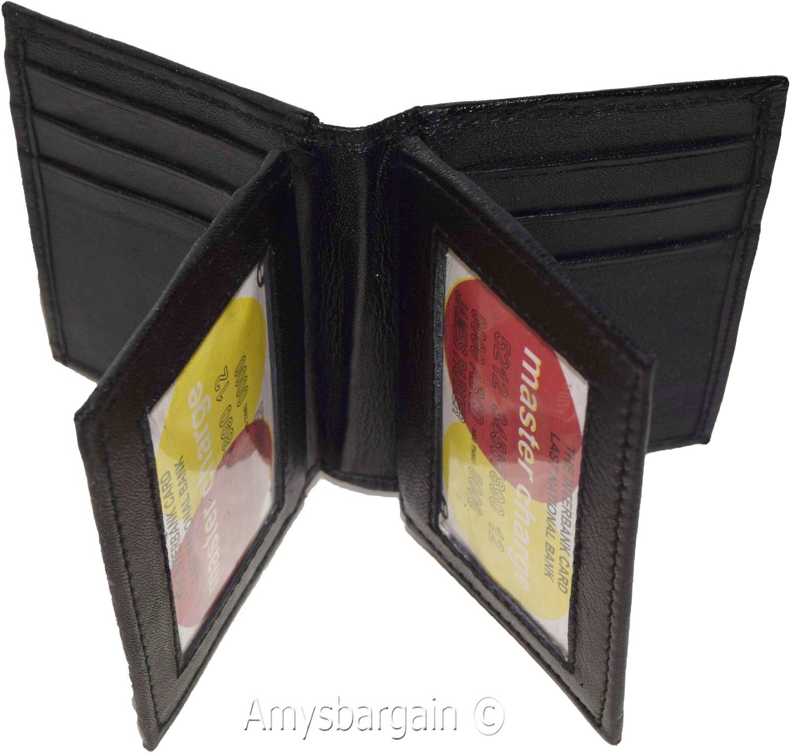 leather business black card credit case 12 cards 3 id new credit card holder #74 - Image 7