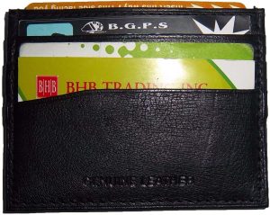 leather business card 7 credit card black genuine leather id card holder id slot - Image 11