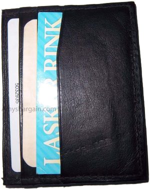 leather business card 7 credit card black genuine leather id card holder id slot - Image 8