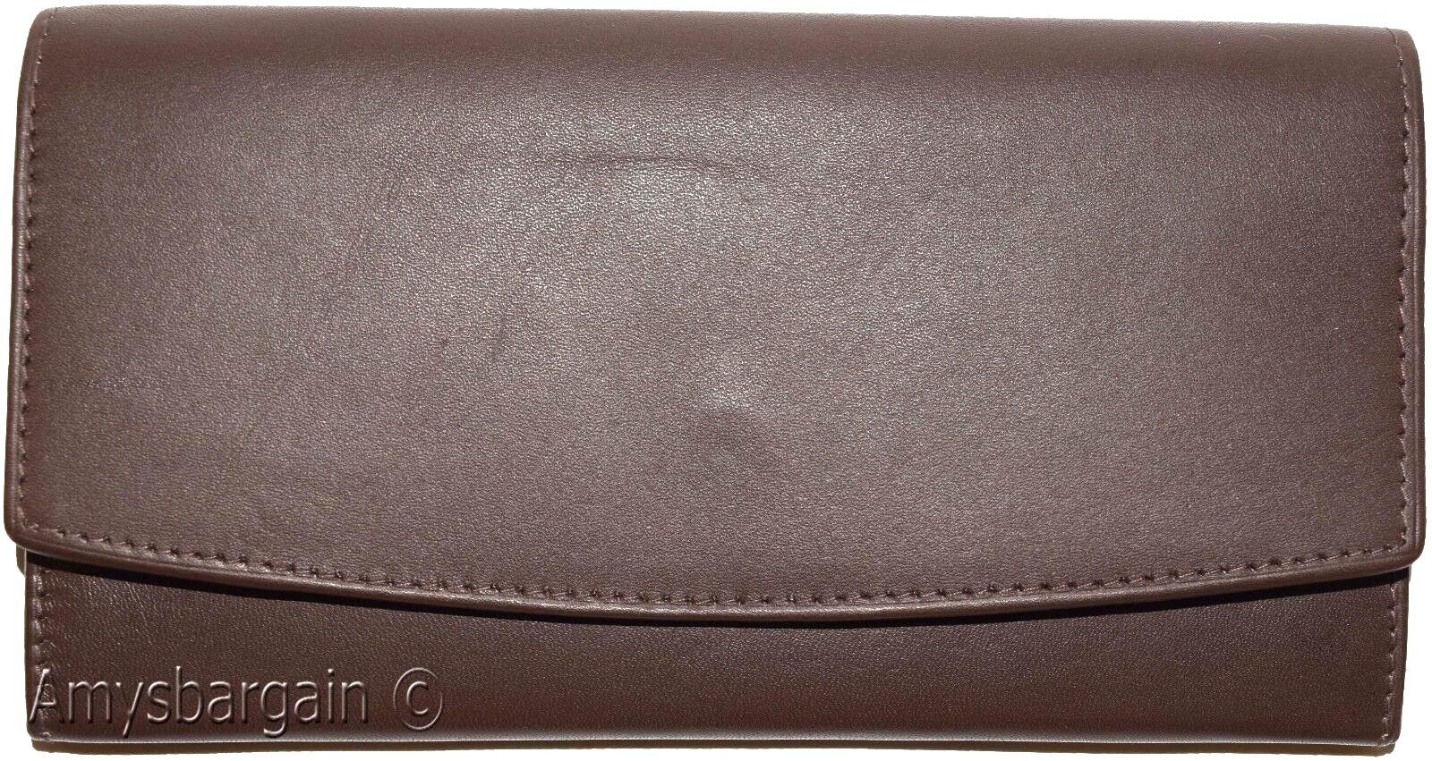 leather checkbook wallet compact wallet cards change bills brown wallets bn - Image 12