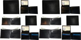 lot of 12 new woven printed leather man's bi fold wallet 6 cards id new wallet