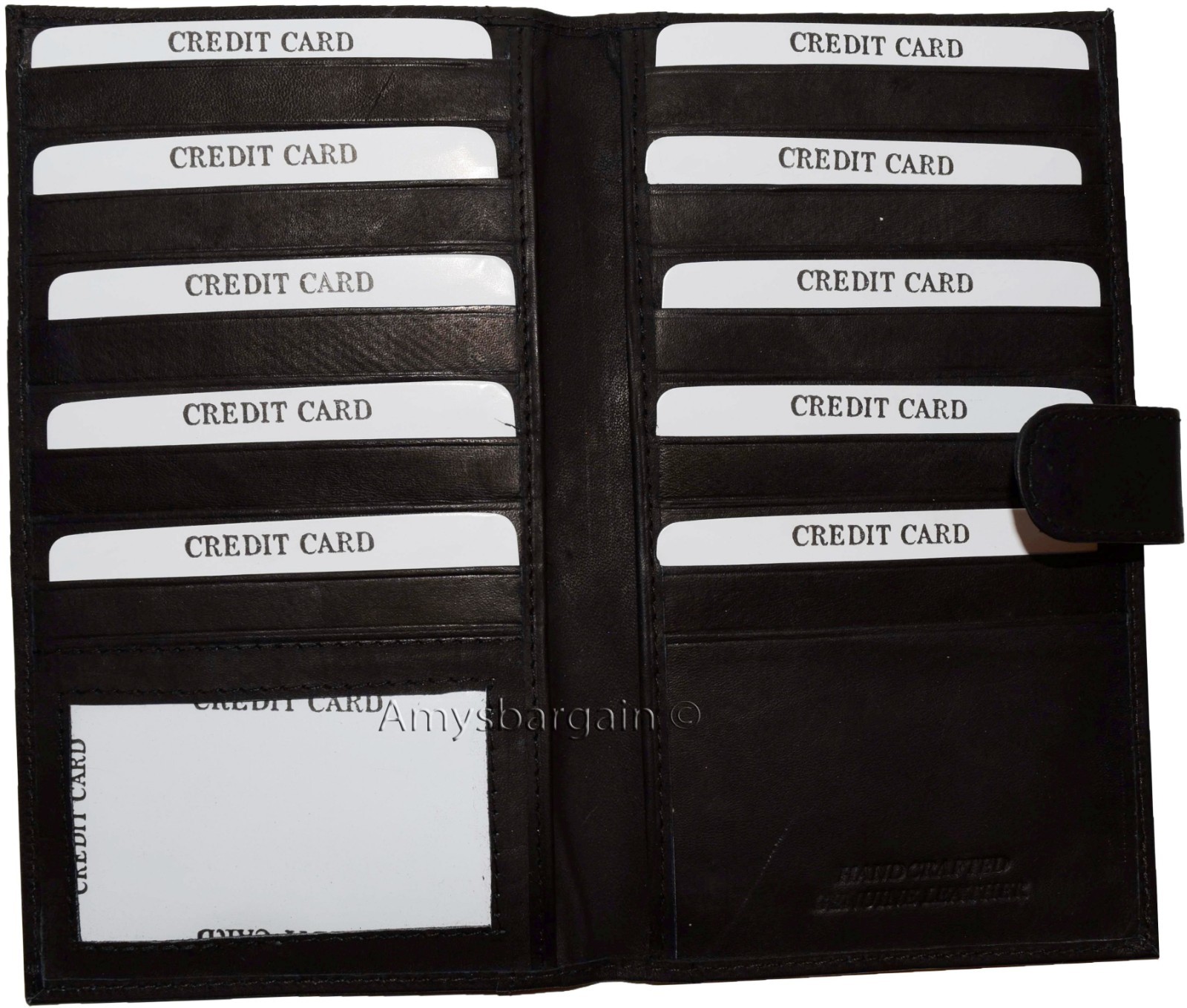 lot of 2 leather checkbook cover black credit card id wallet 19 cards brand new - Image 12