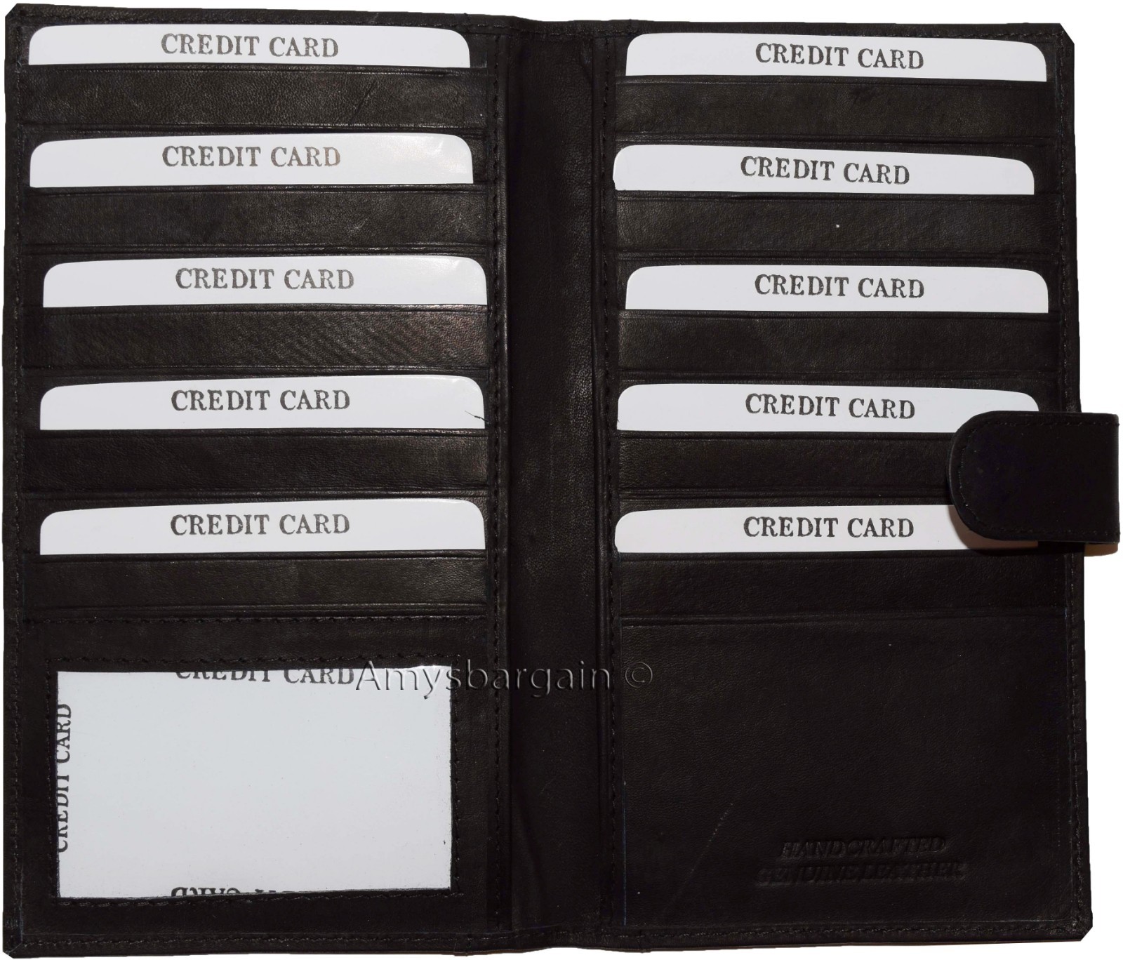 lot of 2 leather checkbook cover black credit card id wallet 19 cards brand new - Image 10