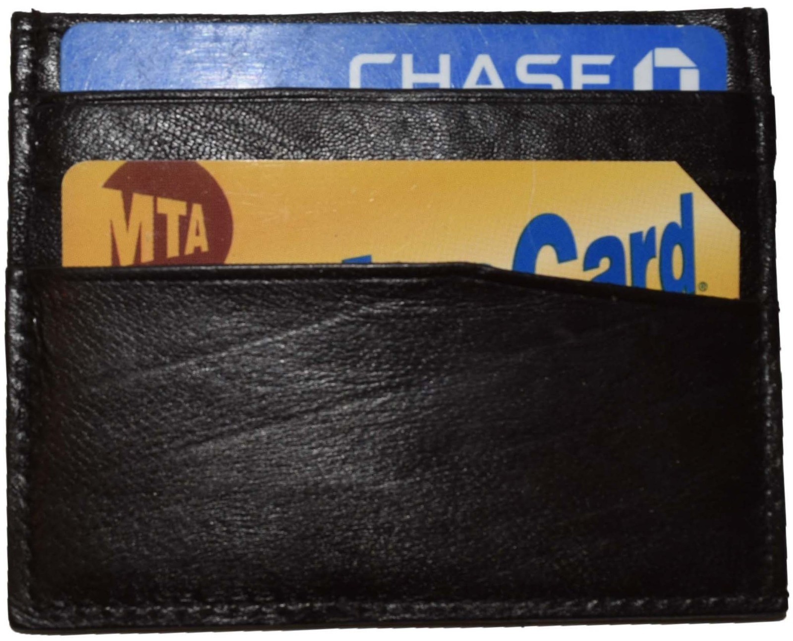 lot of 2 new leather business card case 7 credit card id card new tan card case - Image 4