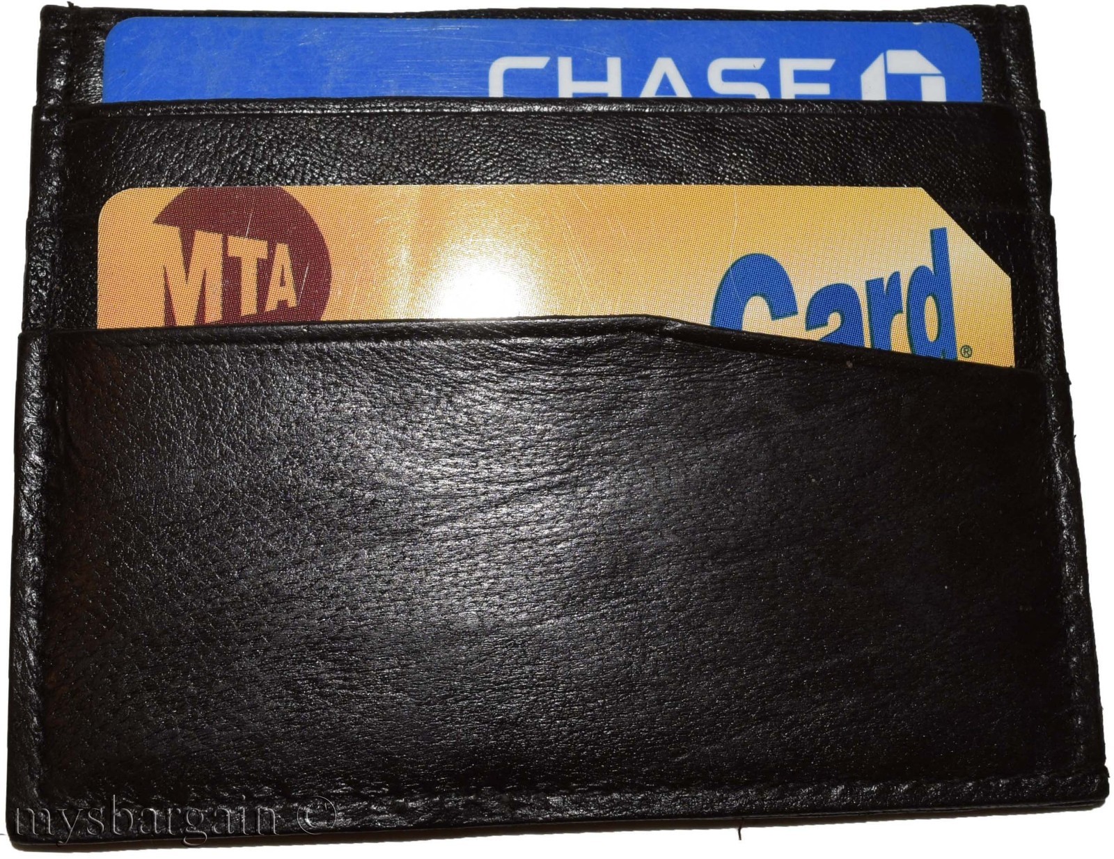 lot of 2 new leather business card case 7 credit card id card new tan card case - Image 6