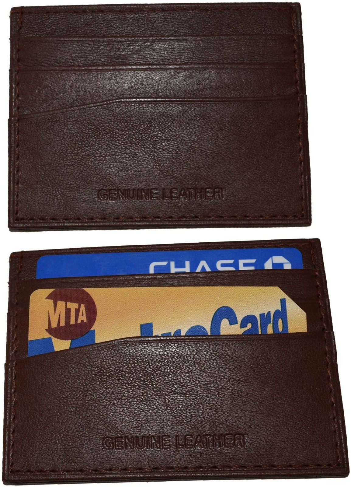 lot of 2 new leather business card case 7 credit card id card new tan card case