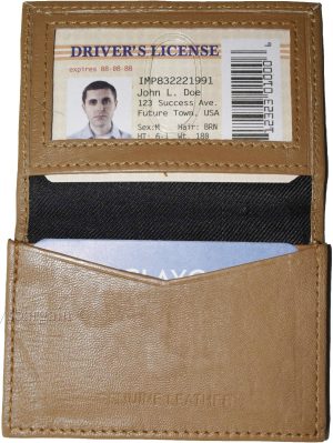 lot of 2 new leather business card case, brown/beige credit card id leather case - Image 11