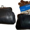 lot of 2 new women's leather change purse coin bag wallet bag hand coin case bn.