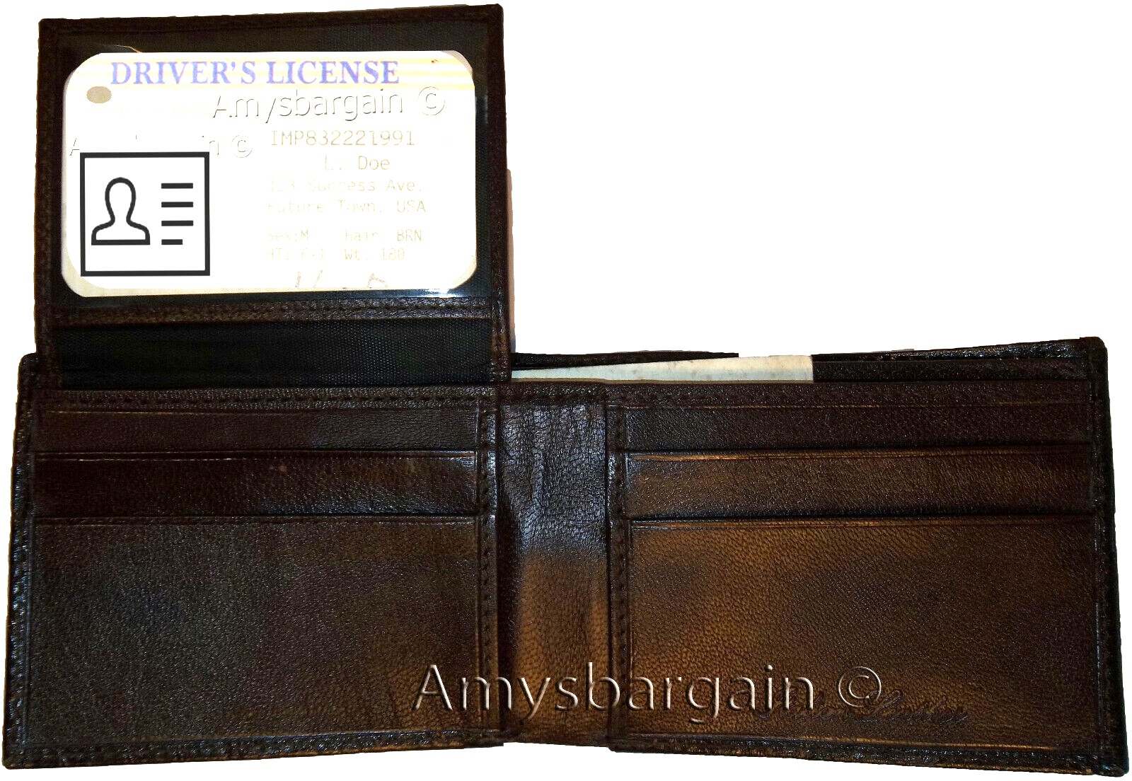 lot of 3 crocodile skin printed leather man's bifold wallet id 2 bill slots new - Image 3