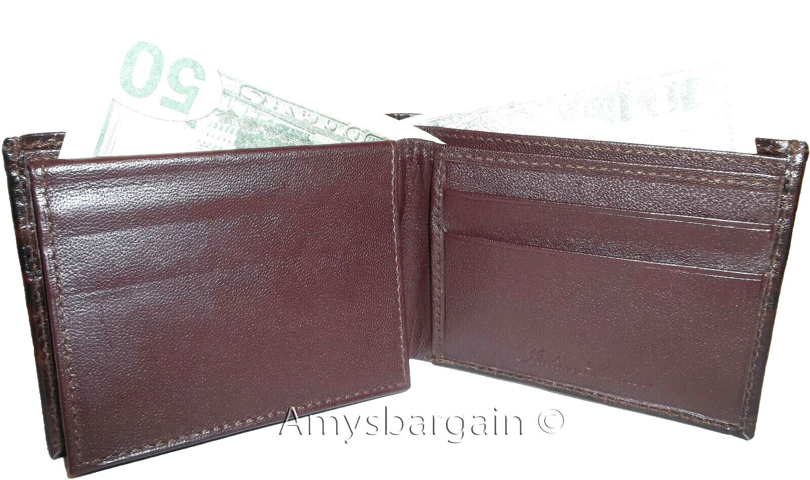 lot of 3 crocodile skin printed leather man's bifold wallet id 2 bill slots new - Image 7