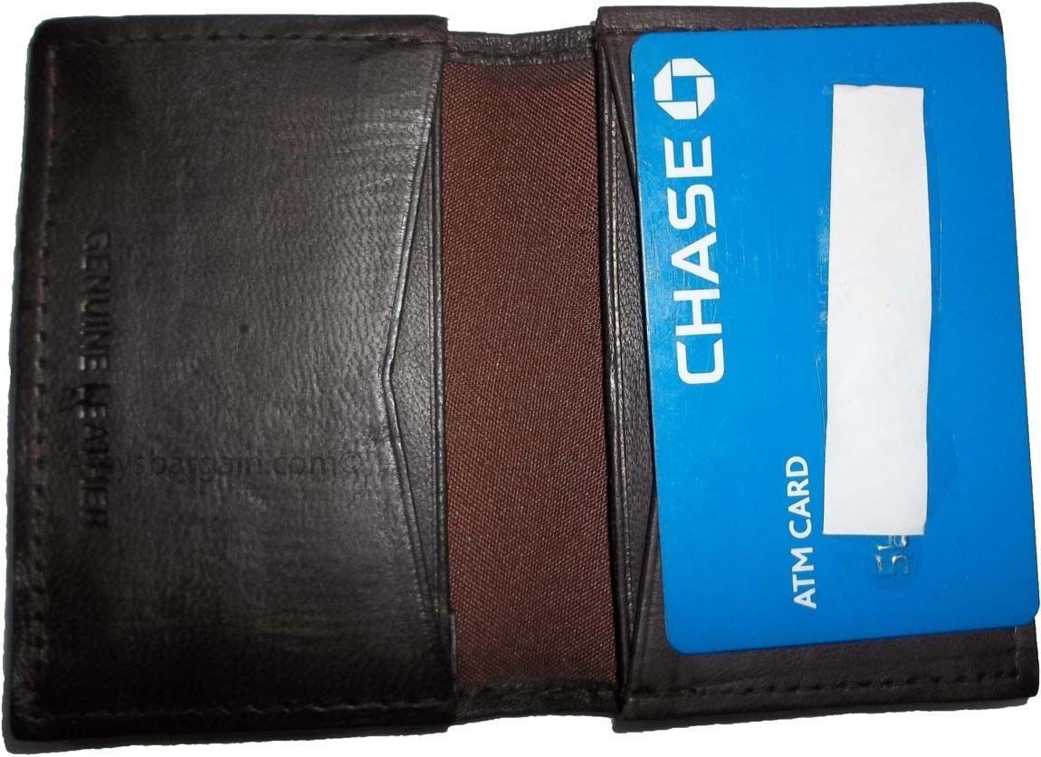 lot of 6 new leather business card case, 50 plus card case, new brown card case - Image 3