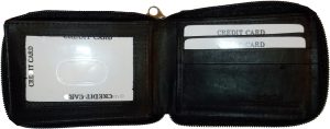 man's Zip around Leather wallet 12 credit bank card holder 2 bil slots br new - Image 11