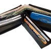 man's Zip around Leather wallet 12 credit bank card holder 2 bil slots br new