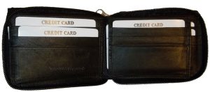 man's Zip around Leather wallet 12 credit bank card holder 2 bil slots br new - Image 12