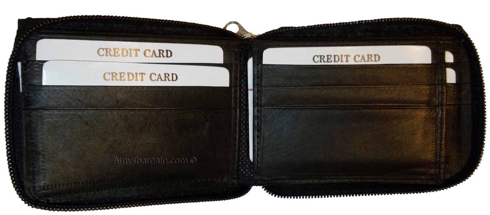 man's Zip around Leather wallet 12 credit bank card holder 2 bil slots br new - Image 12
