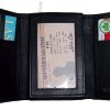 man’s wallet trifold leather wallet id window 9 card 2 bill spaces new one