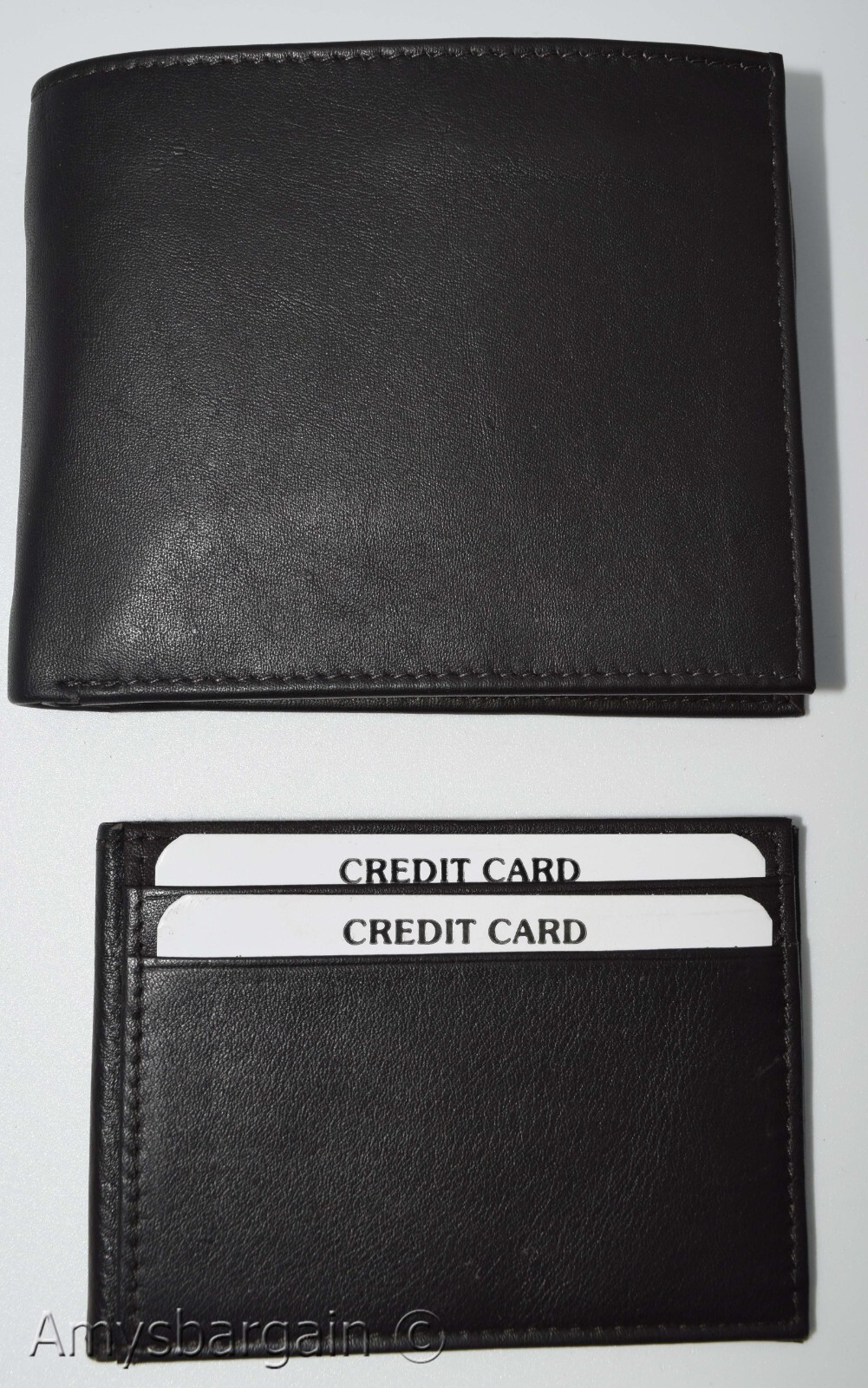 men's RFID brown wallet bifold genuine leather protect IDs credit cards in box. - Image 11