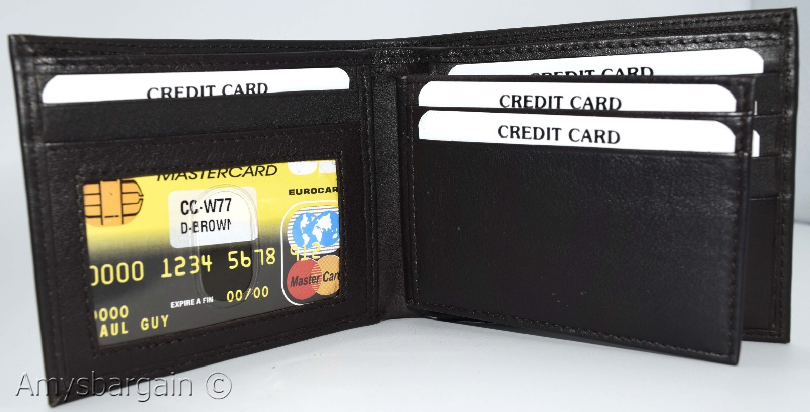 men's RFID brown wallet bifold genuine leather protect IDs credit cards in box. - Image 16