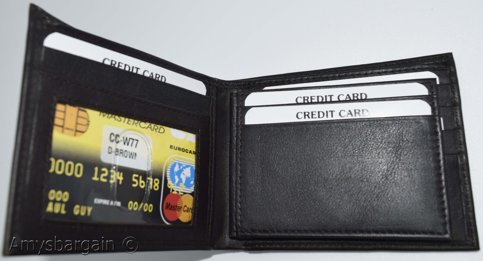 men's RFID brown wallet bifold genuine leather protect IDs credit cards in box. - Image 17